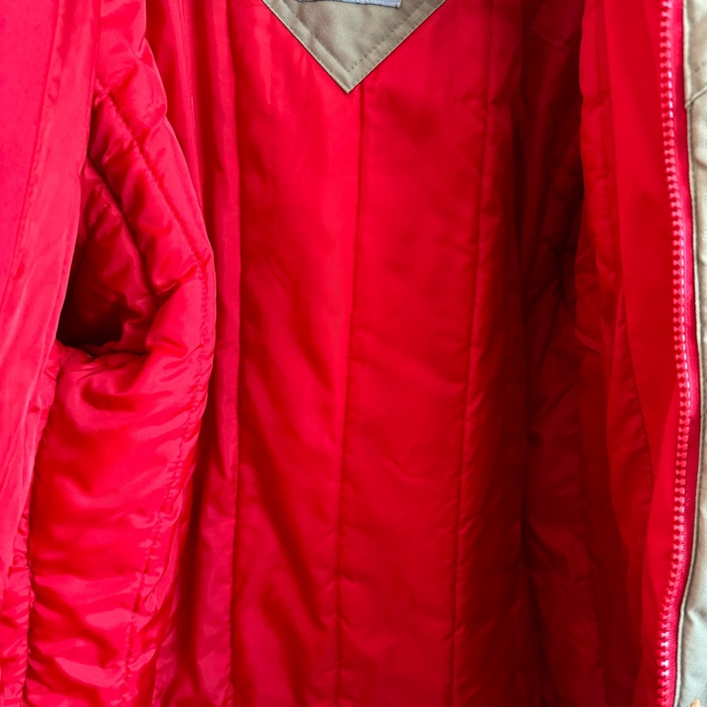 Mainframe Vintage 80s Puffer Skit Coat Tan and Red Womens Size S - Picture 10 of 15